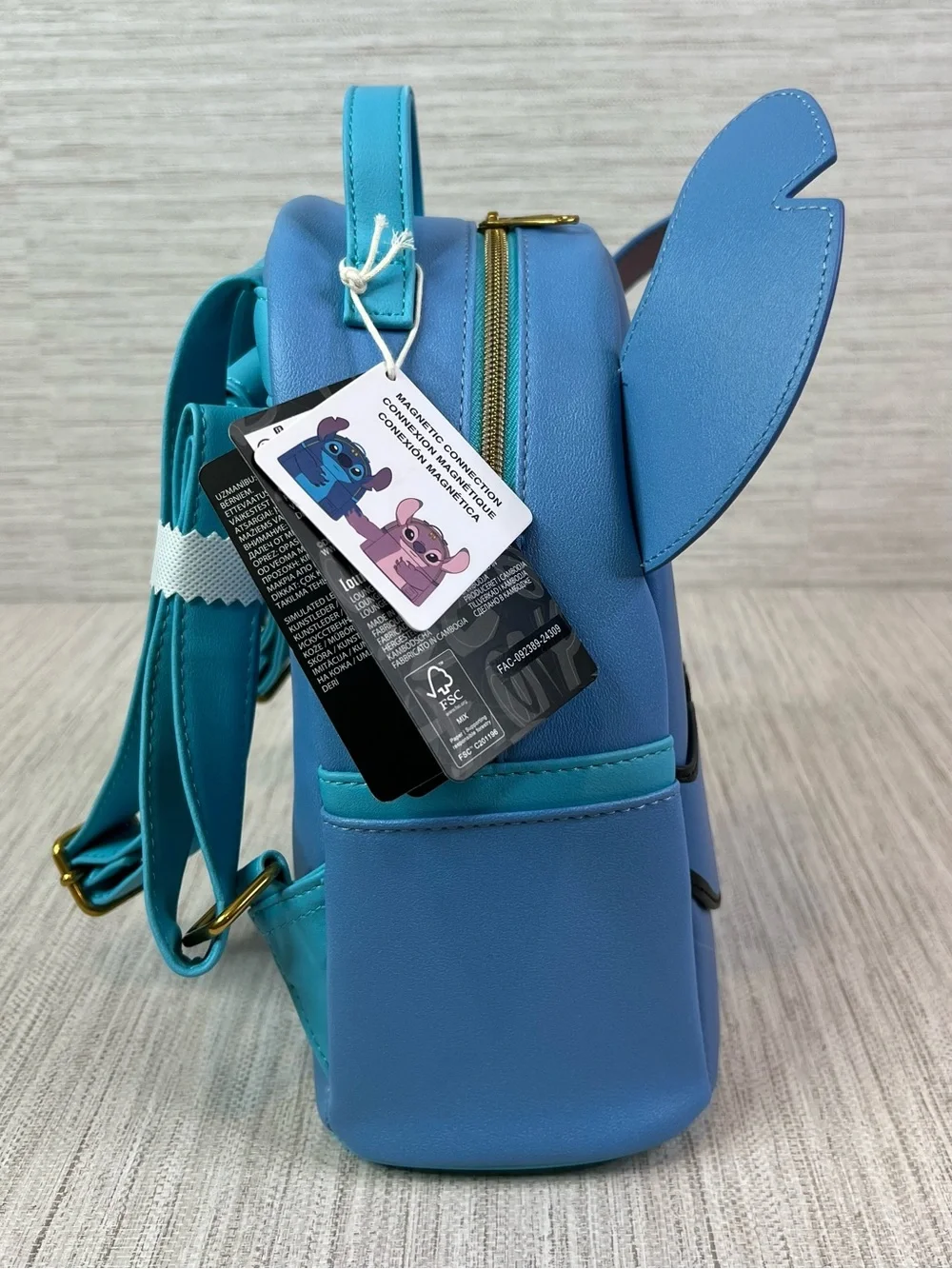 Loungefly Disney Lilo & Stitch, Experiment 626, Magnetic Hands Mini Backpack NWT